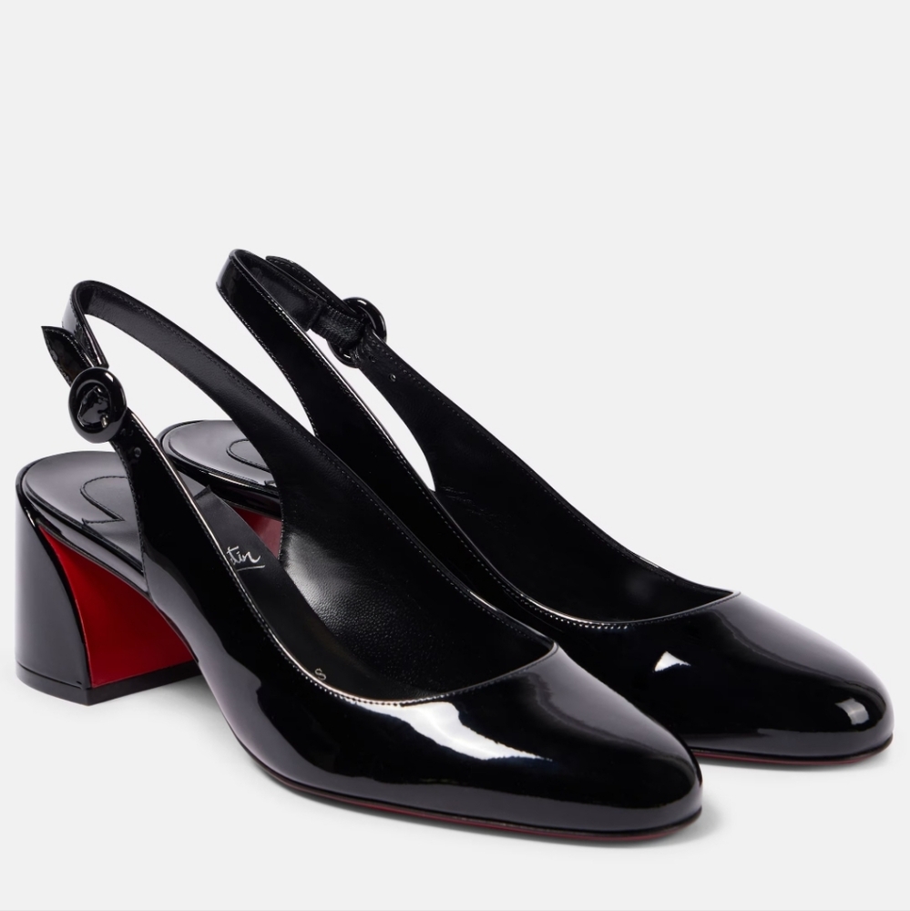 New Christian Louboutin So Jane 55 patent leather slingback pumps In Size 38